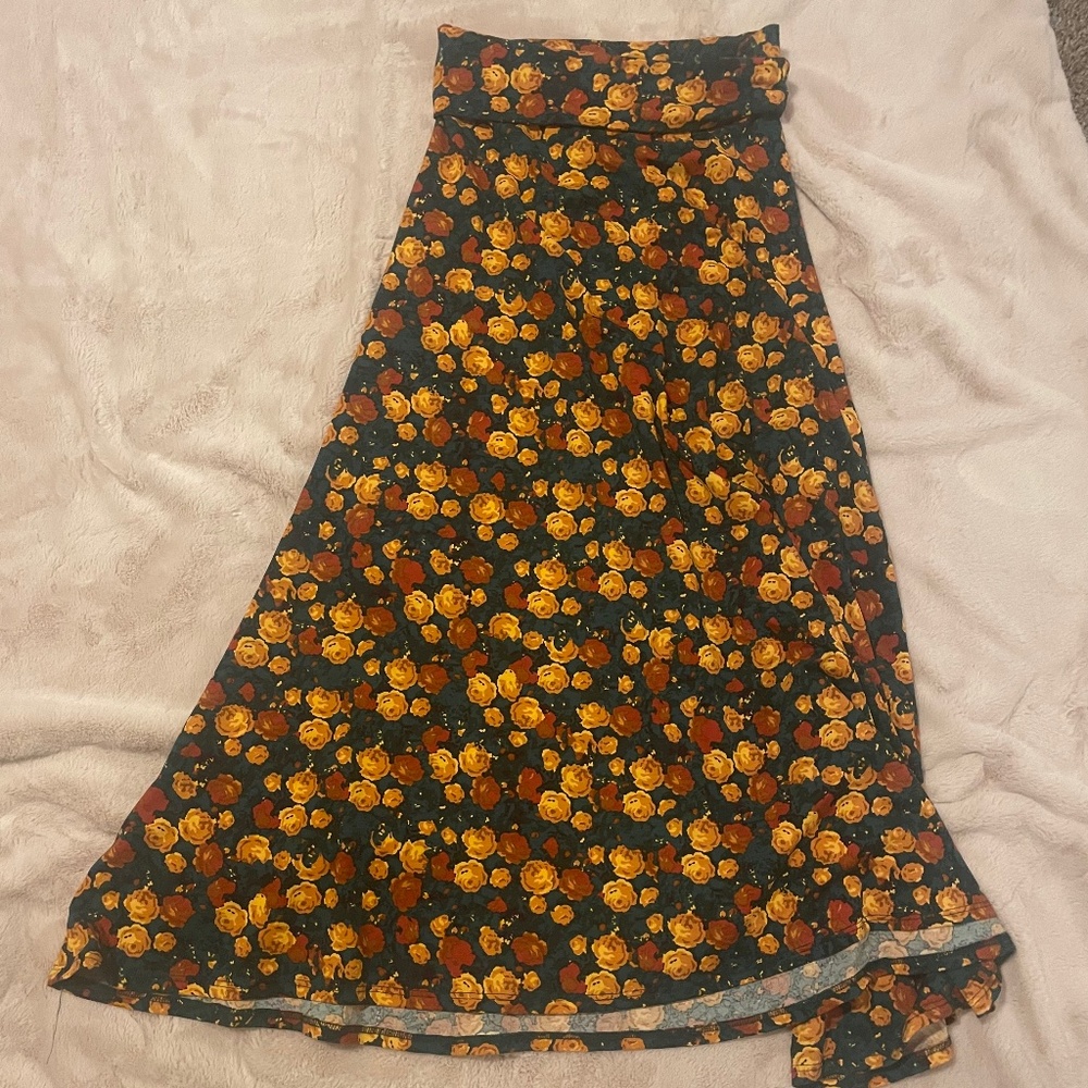 Floral Slinky Maxi Skirt
